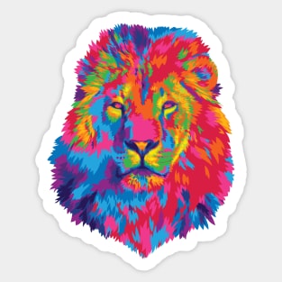 Rainbow Lion's Stare Sticker